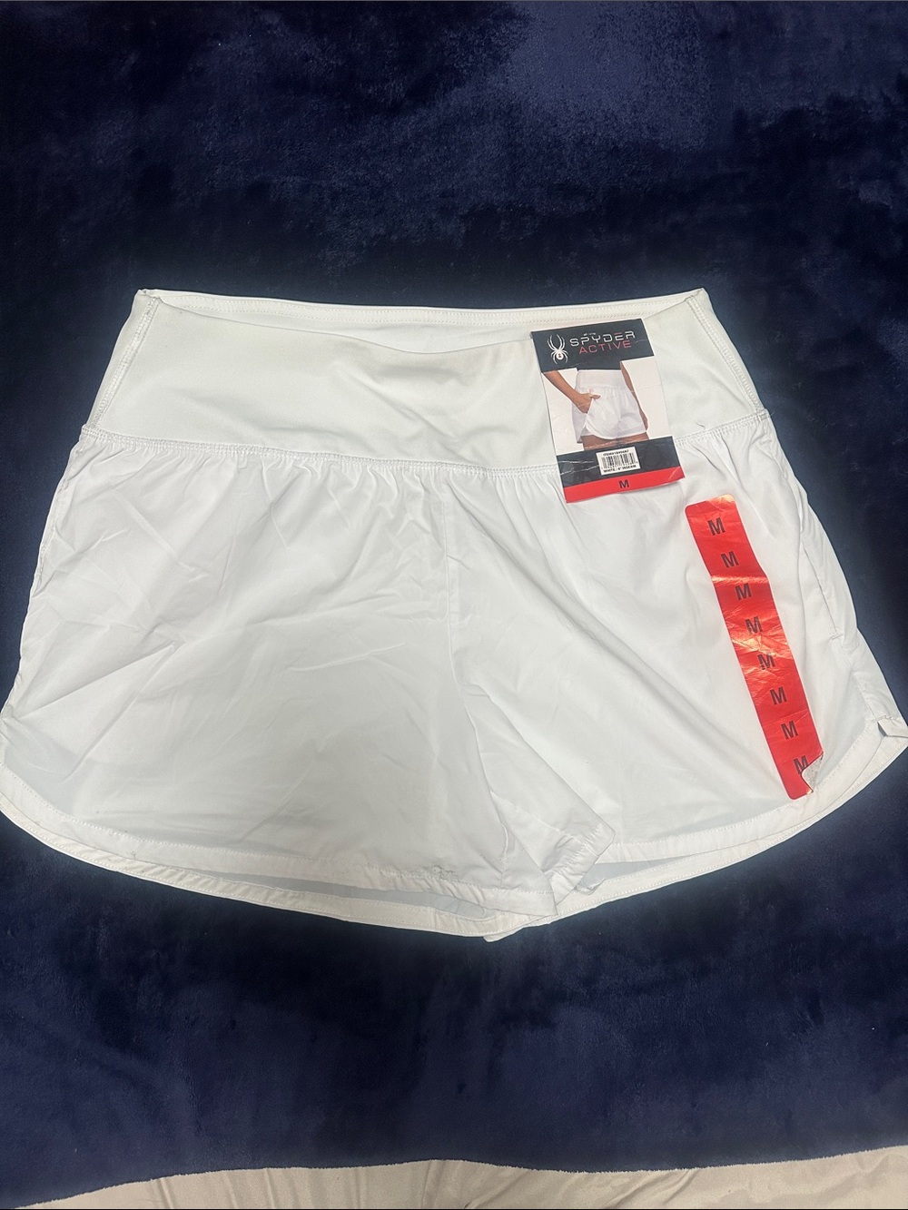 Spyder White Women's Athletic Shorts with Red Accent